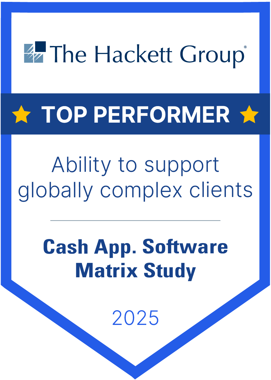 Hackett Group badges: Top performer: Ability to support global complex clients