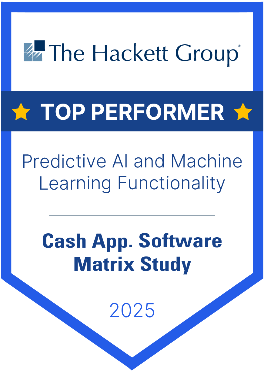 Hackett Group badges: Top performer: Predictive AI and Machine Learning Functionality