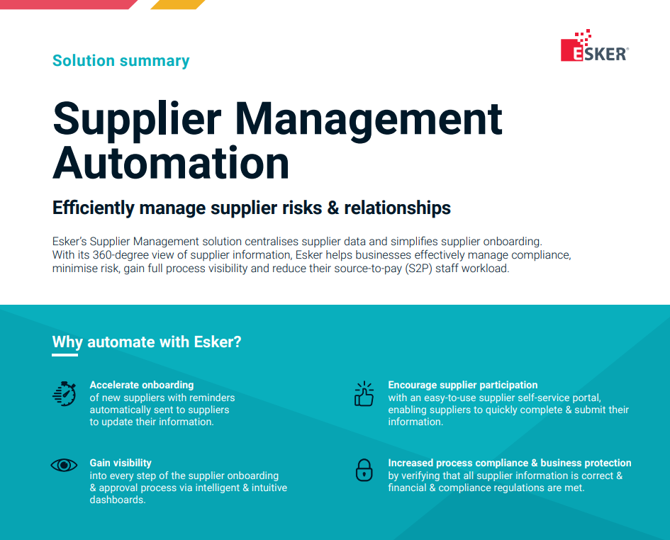 supplier management solution summary
